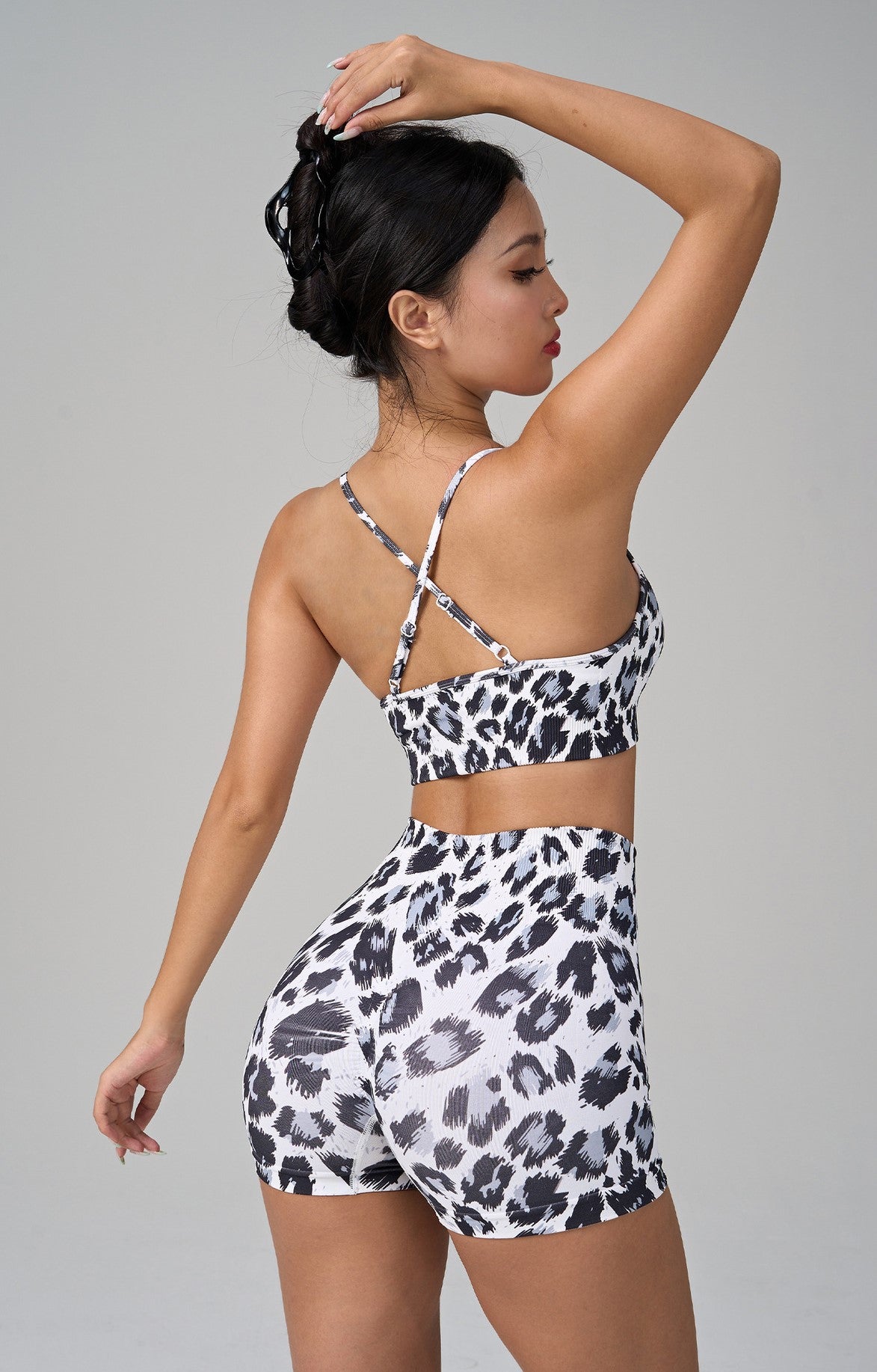 Leopard Print Sports Bra & Shorts