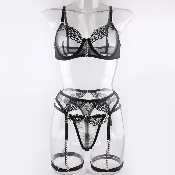 Statement Metallic Suspender Three Piece Suit