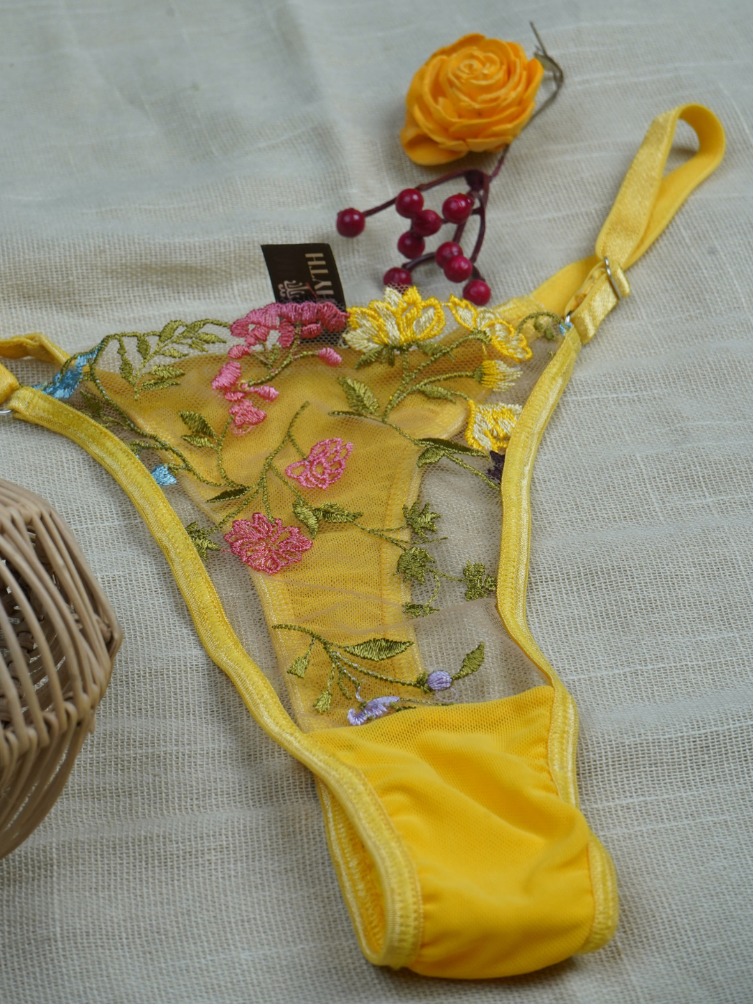 Embroidered Rush Two Piece Set/yellow