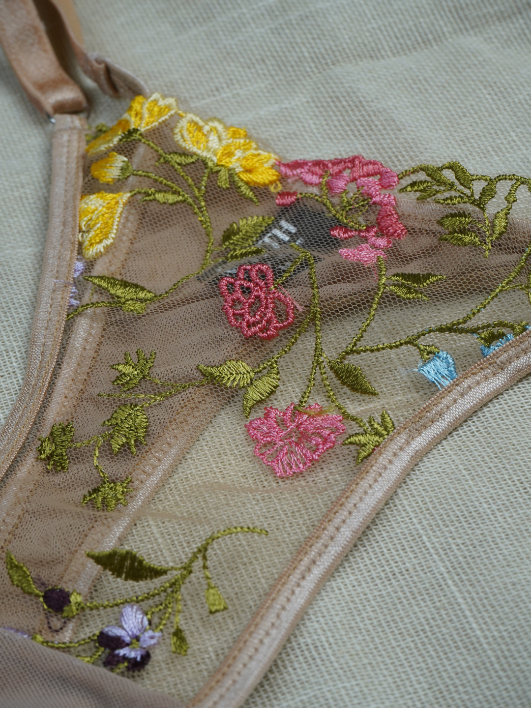Embroidered Rush Two Piece Set/Nude
