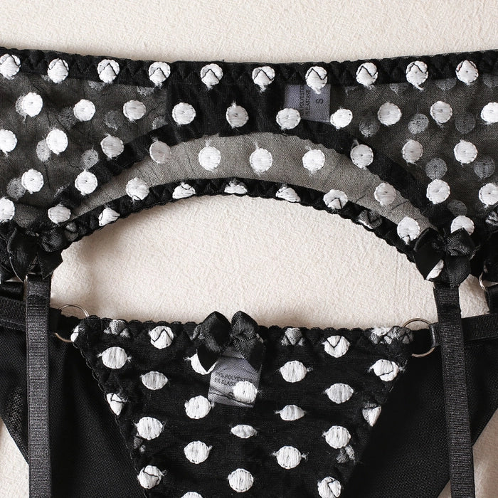 Polka Dot Three Piece Lingerie Set
