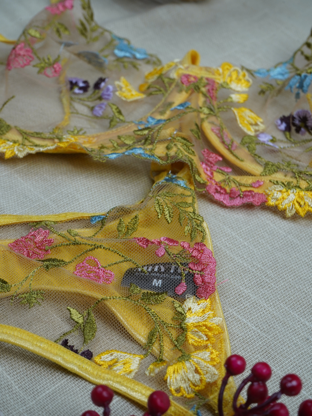 Embroidered Rush Two Piece Set/yellow