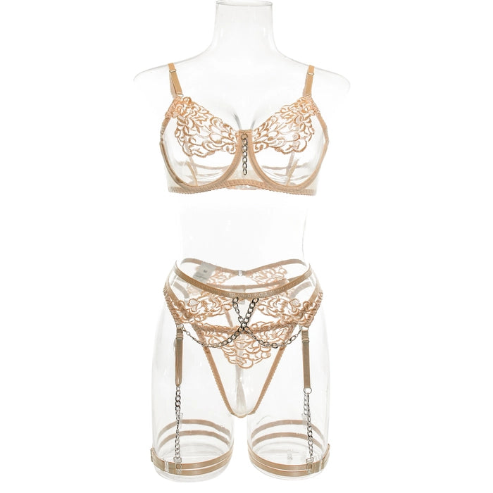Statement Metallic Suspender Three Piece Suit