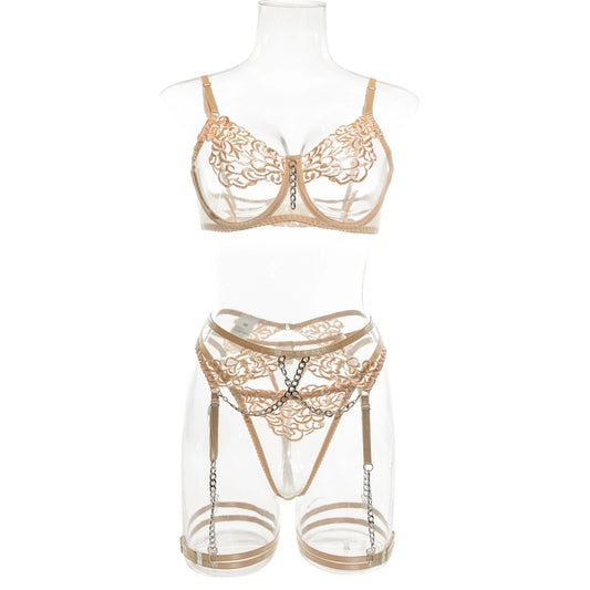 Statement Metallic Suspender Three Piece Suit