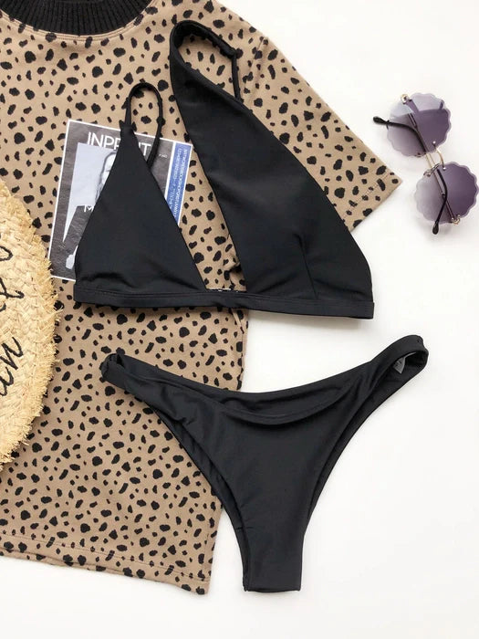 Padded Asymmetrical Neckline Two Piece Suit
