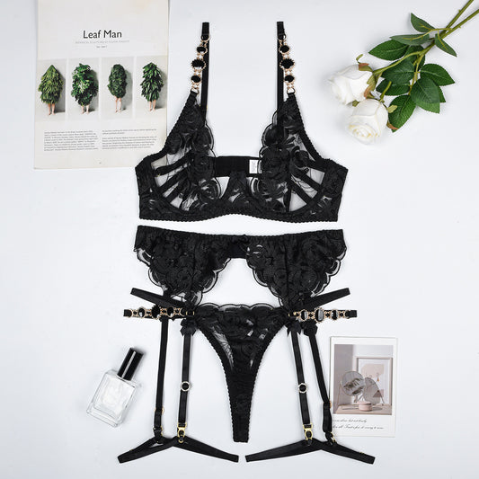 Beaded 3 Piece Lingerie Set