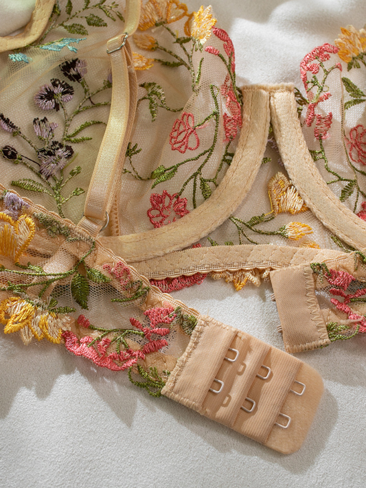 Embroidered Rush Two Piece Set/Nude