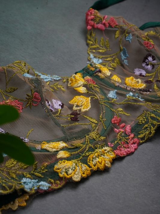 Embroidered Rush Two Piece Set/Green
