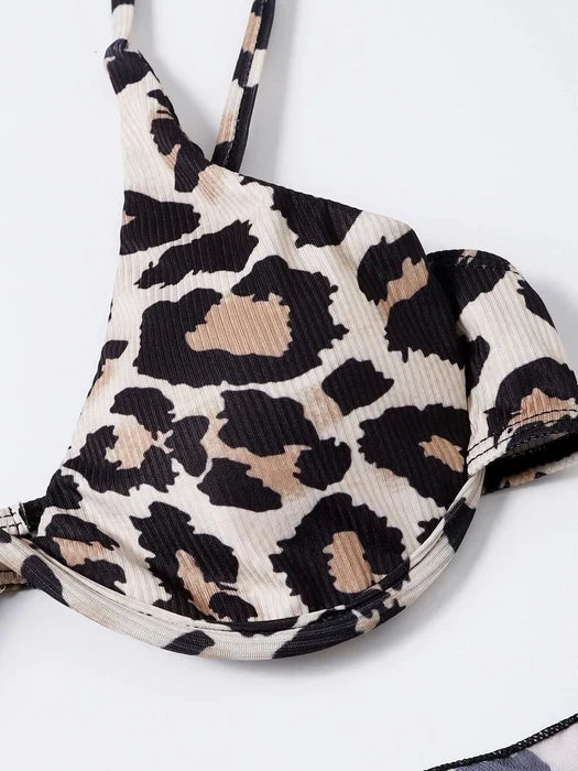 Leopard Print 3 Piece Steel Holder Suit