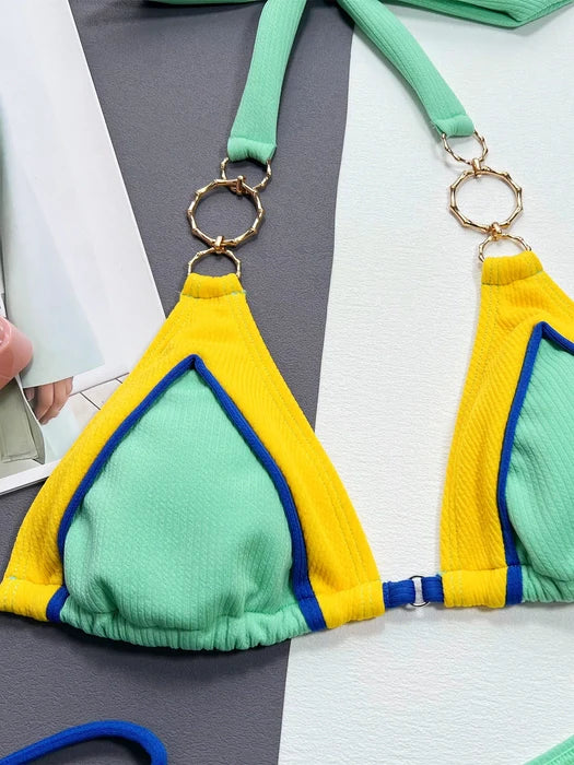 Split Swimsuit Triangle Bikini