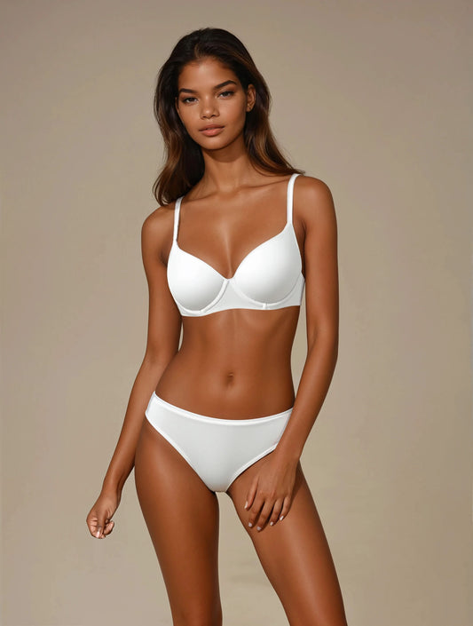 Shape Enhancing Bra & Panty Set/White