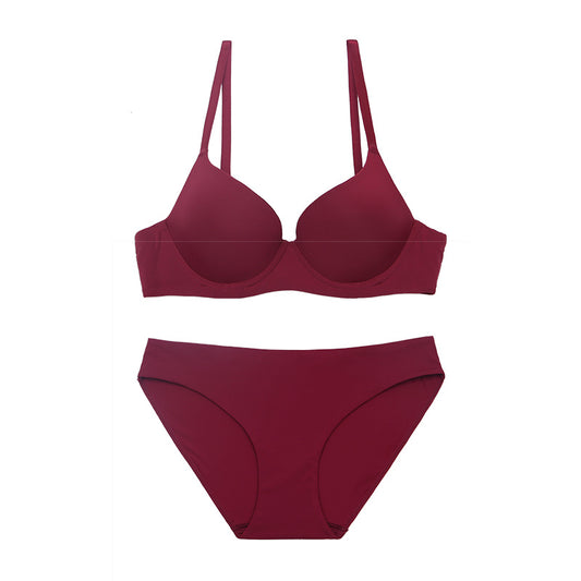Shape Enhancing Bra & Panty Set/Wine Red